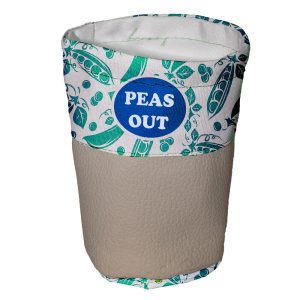 Jalapeno Midi Faux Leather / Fabric Mix Pot Plant Holder