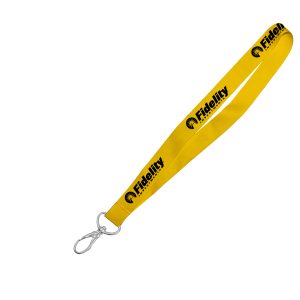 Hi-Viz Lanyard Black Sublimation Print S/Sided with Lobster Clip