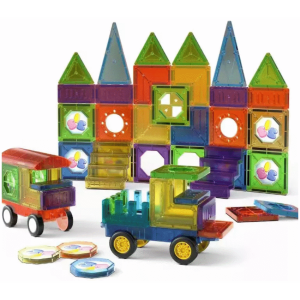 73 Magnetic Tiles, Windows, Stickers and Snowmen