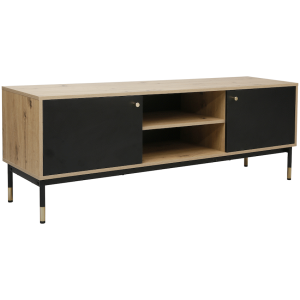 Everfurn Summit TV Stand, Gold with Two Cupboards