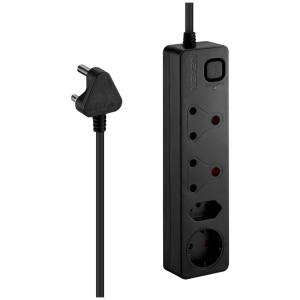 Nexon 4 Way Medium Surge Protected Multiplug 0.5M Black