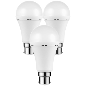Switched 5w A60 Rechargeable B22 LED Light Bulb CW - 3 Pack