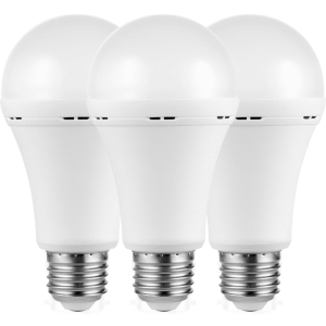 Switched 5w A60 Rechargeable E27 LED Light Bulb WW - 3 Pack