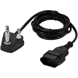Switched Easy Cable Extender SA 3-Pin to 2-Pin Euro Socket 2m - Black