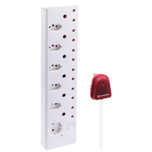 Switched 12-Way High Surge Multiplug 0.5m - White