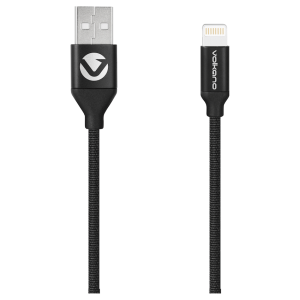 Volkano Weave Series Fabric Braided MFI Lightning Cable 27W 1.2m - Black