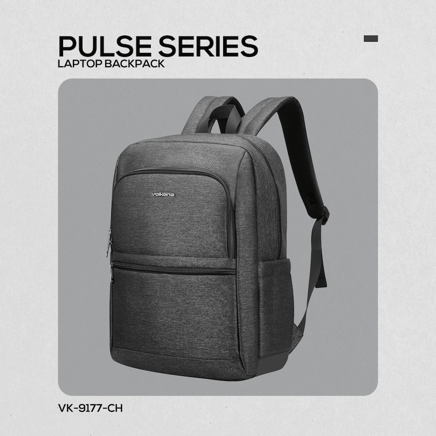 Volkano Pulse 15.6" Laptop Backpack - Charcoal - Image 10