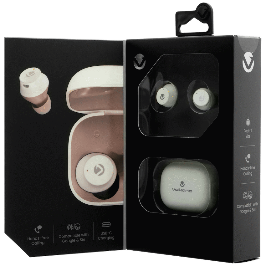 Volkano Taurus Series 2.0 True Wireless Earphones - White - Image 11