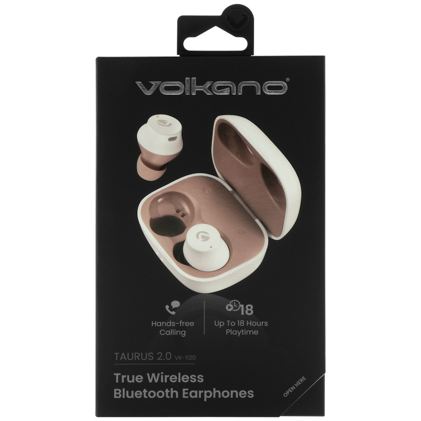 Volkano Taurus Series 2.0 True Wireless Earphones - White - Image 13