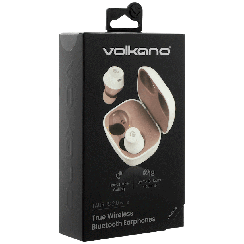 Volkano Taurus Series 2.0 True Wireless Earphones - White - Image 14