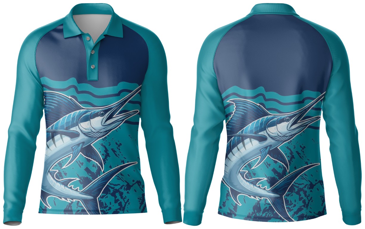 Kids Fishing Golfer Long Sleeve | Raglan Sleeve - Image 4