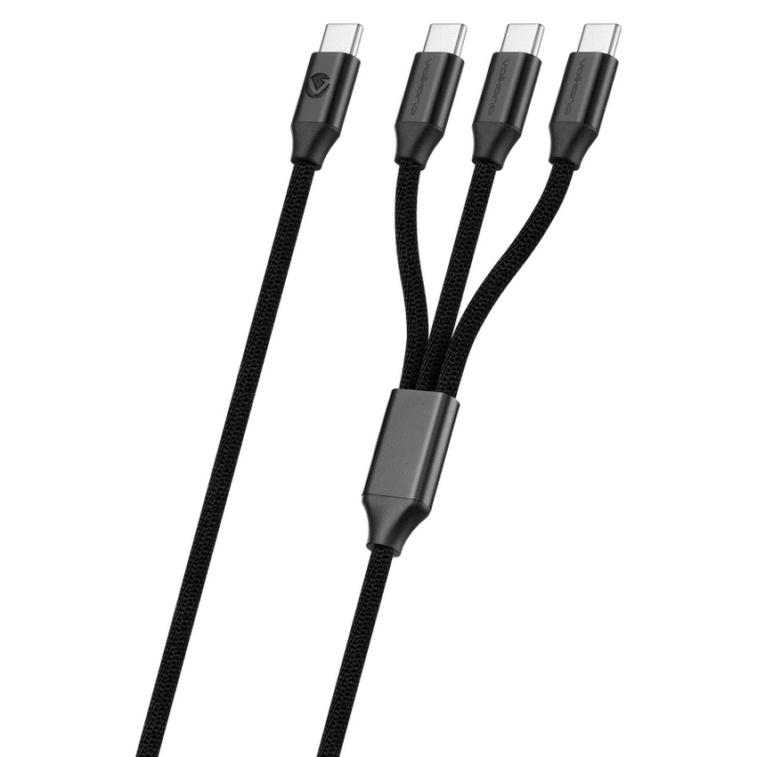 Volkano Weave Series 100w 3-in-1 Charge Cable (3 x Type C) - Black - Image 2