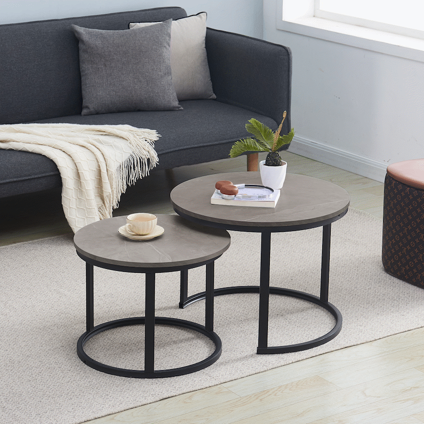 Everfurn Nile Nesting Coffee Table - Ash Grey (2 Piece) - Image 2