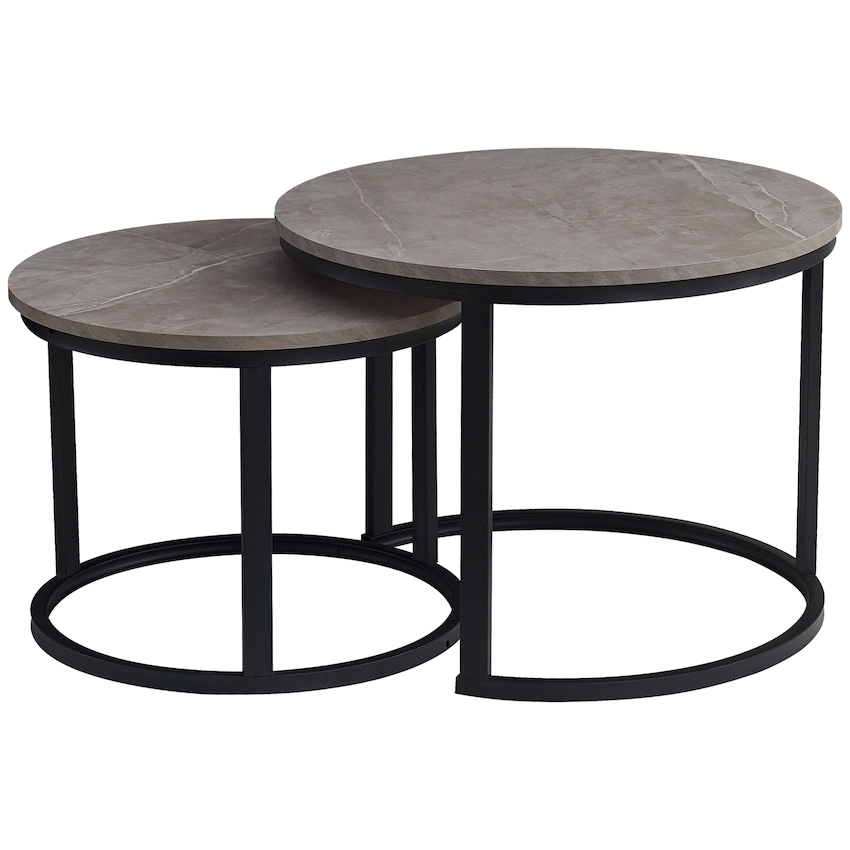 Everfurn Indus Nesting Coffee Table - Ash Grey - Extra Large (2 Piece) - Image 2