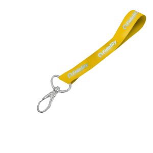 Hi-Viz Wrist Phone Strap Silver Reflective Print S/Sided with Lobster Clip