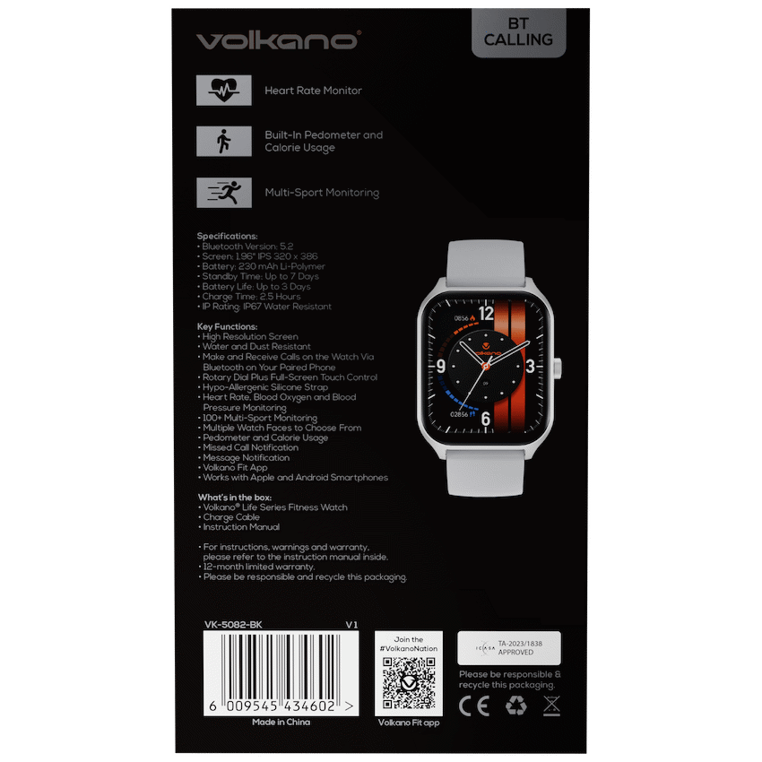 Volkano Life Series Smart Watches - Silver - Image 3
