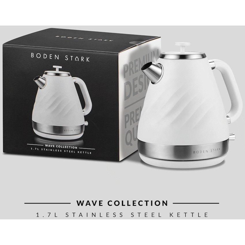 Boden Stark 1.7l Stainless Steel Kettle - White - Image 3
