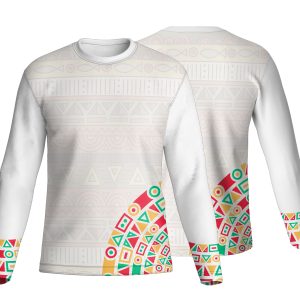 Unisex Long Sleeve Crew Neck T-Shirt | Interlock | Africa Design