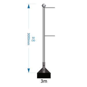 Bannerpole Roof 3m - 2 arm - including installation (one unit)