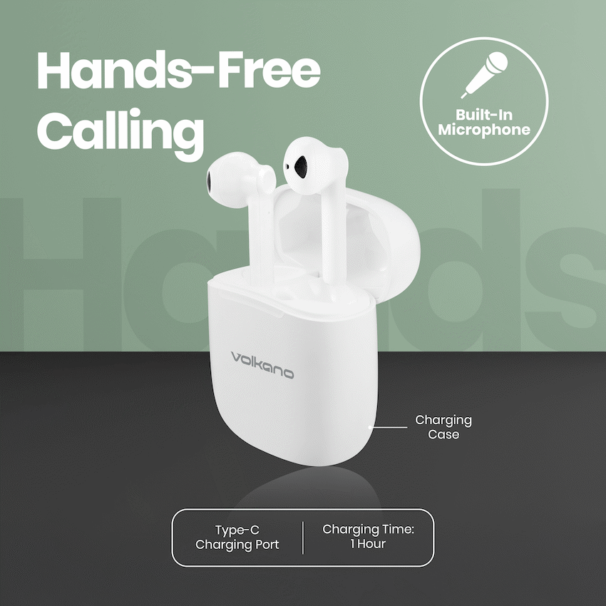 Volkano Buds X 2.0 Series True Wireless Earphones - White - Image 4