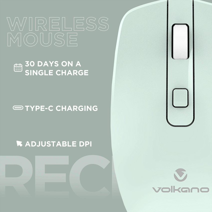 Volkano Granite Series Rechargeable Wireless Mouse - Green - Image 5