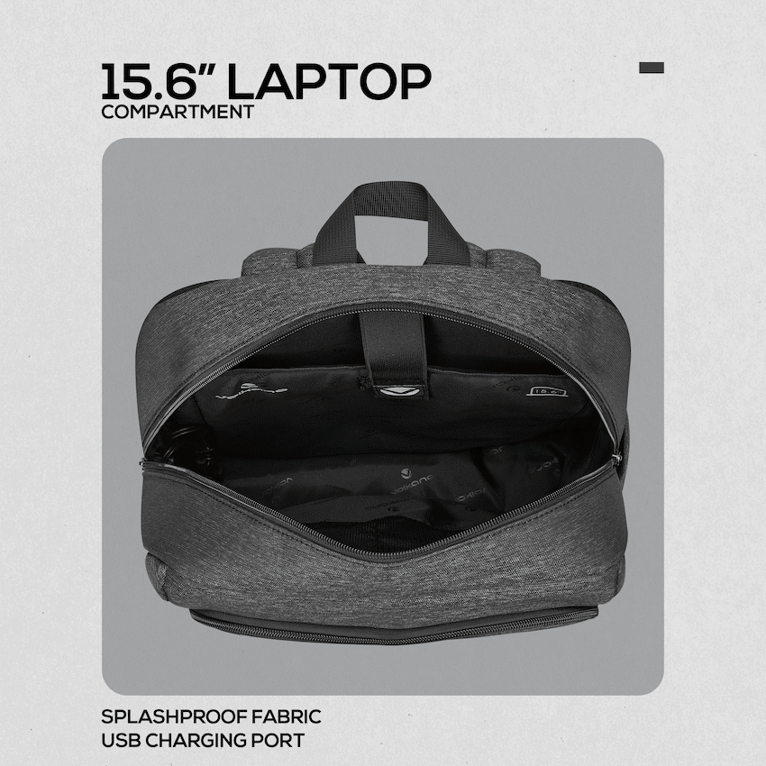 Volkano Pulse 15.6" Laptop Backpack - Charcoal - Image 5