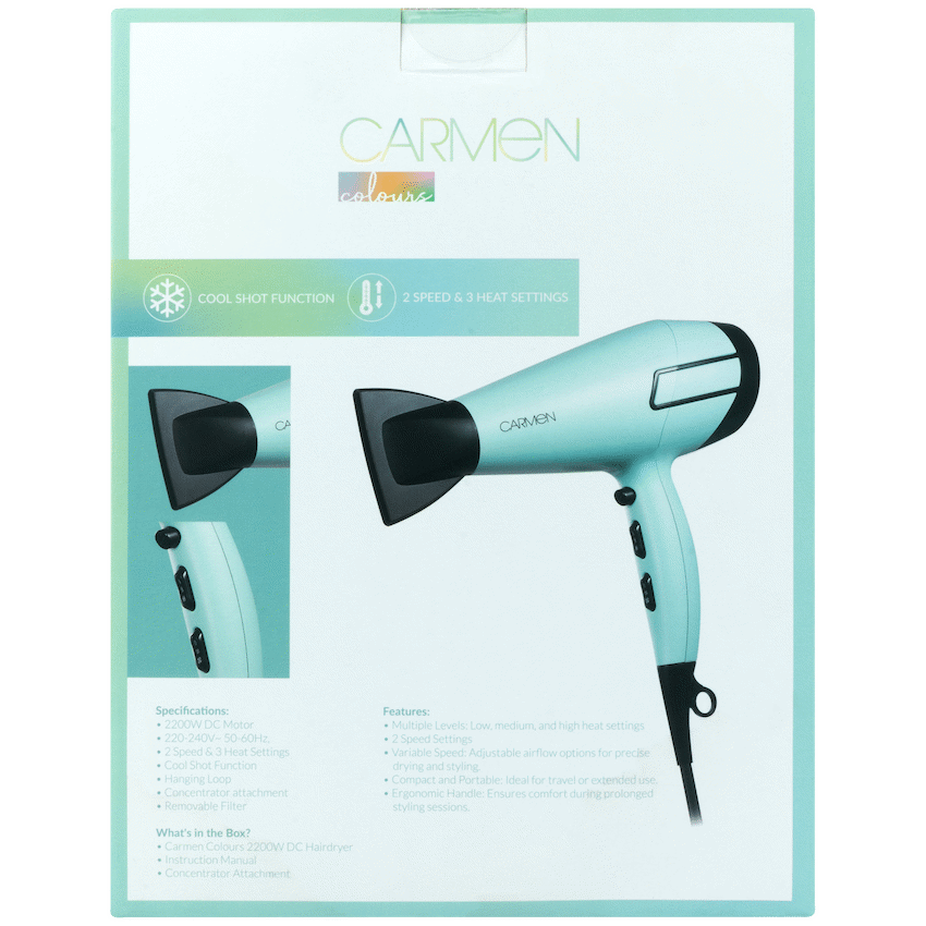 Carmen Colours 2200w DC Hairdryer - Image 5