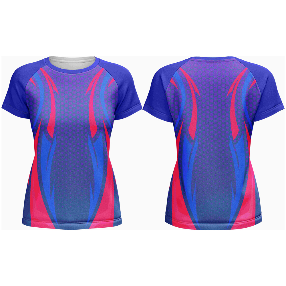 Ladies Netball/Hockey Crew Neck Short Sleeve T-Shirts | Raglan Sleeve - Image 2