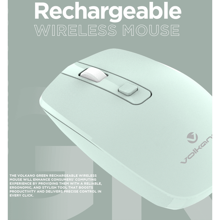 Volkano Granite Series Rechargeable Wireless Mouse - Green - Image 6