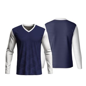 Unisex Dye Sublimated Long Sleeve V-Neck T-Shirt | Drop Needle Square | Corporate Design