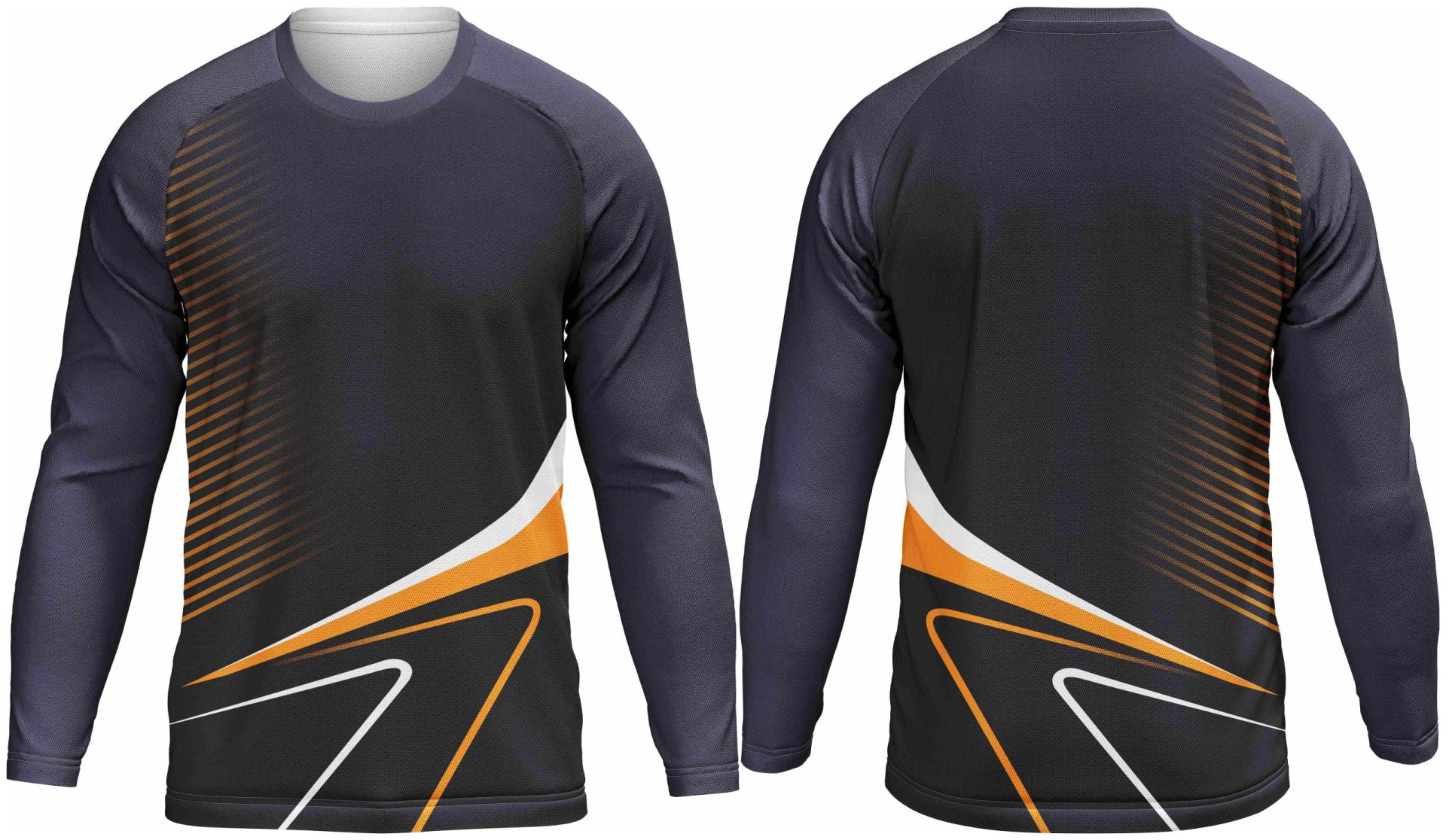 Mens Athletic Crew Neck Long Sleeve T-Shirt | Raglan Sleeve - Image 2