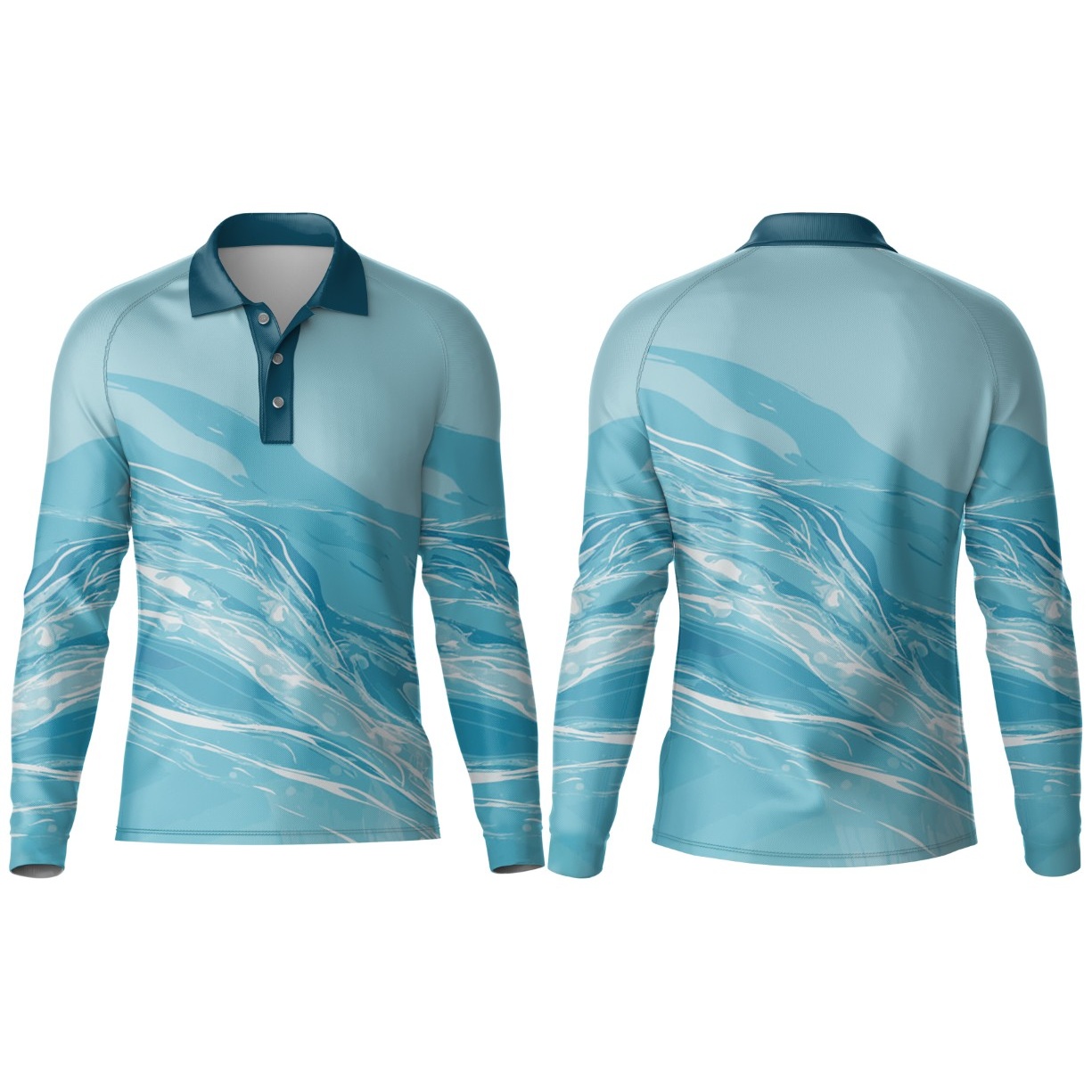 Kids Fishing Golfer Long Sleeve | Raglan Sleeve - Image 2
