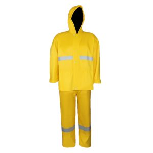 PVC Rubberised Rain Suit With Reflective Tape