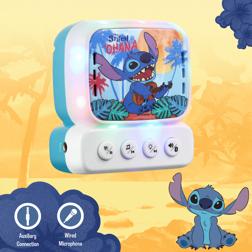 Disney Stitch Bluetooth Mini Karaoke Machine with Belt Hook - Image 7