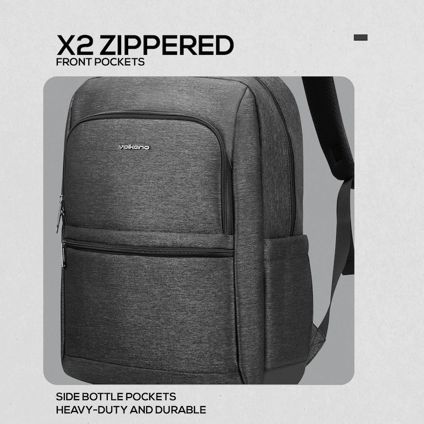 Volkano Pulse 15.6" Laptop Backpack - Charcoal - Image 8