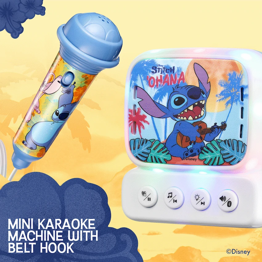 Disney Stitch Bluetooth Mini Karaoke Machine with Belt Hook - Image 8