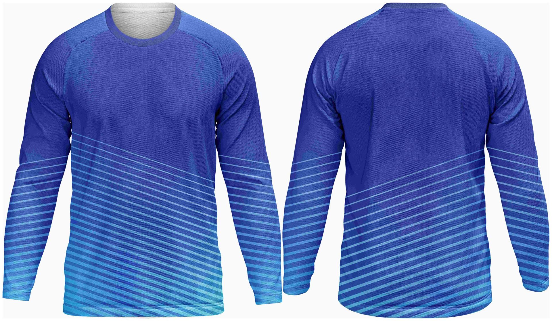 Mens Athletic Crew Neck Long Sleeve T-Shirt | Raglan Sleeve - Image 3