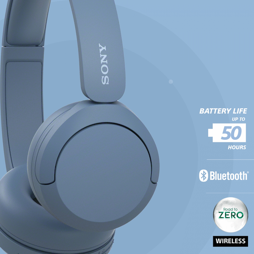 Sony WH-CH520 (Blue) Bluetooth On-Ear Headphones - Image 9