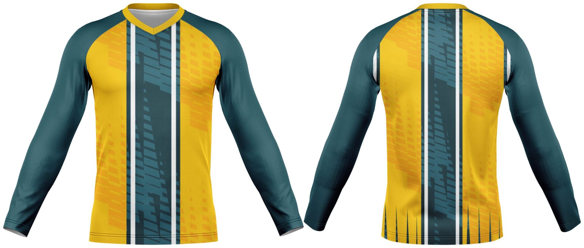 V-Neck Long Sleeve Soccer Shirt | Raglan Sleeves - Image 2