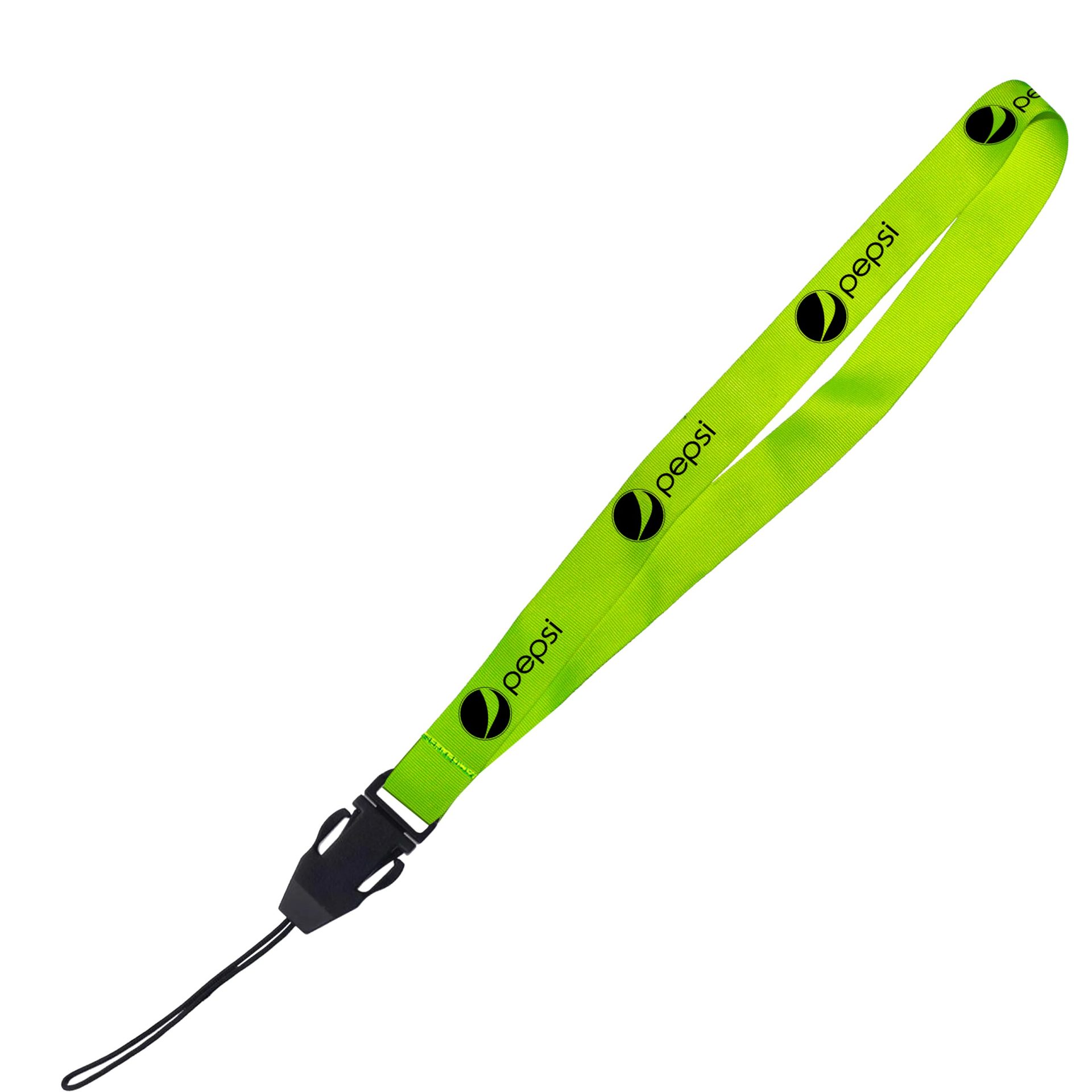 Hi-Viz Lanyard Black Sublimation Print S/Sided with Cellphone Clip - Image 3