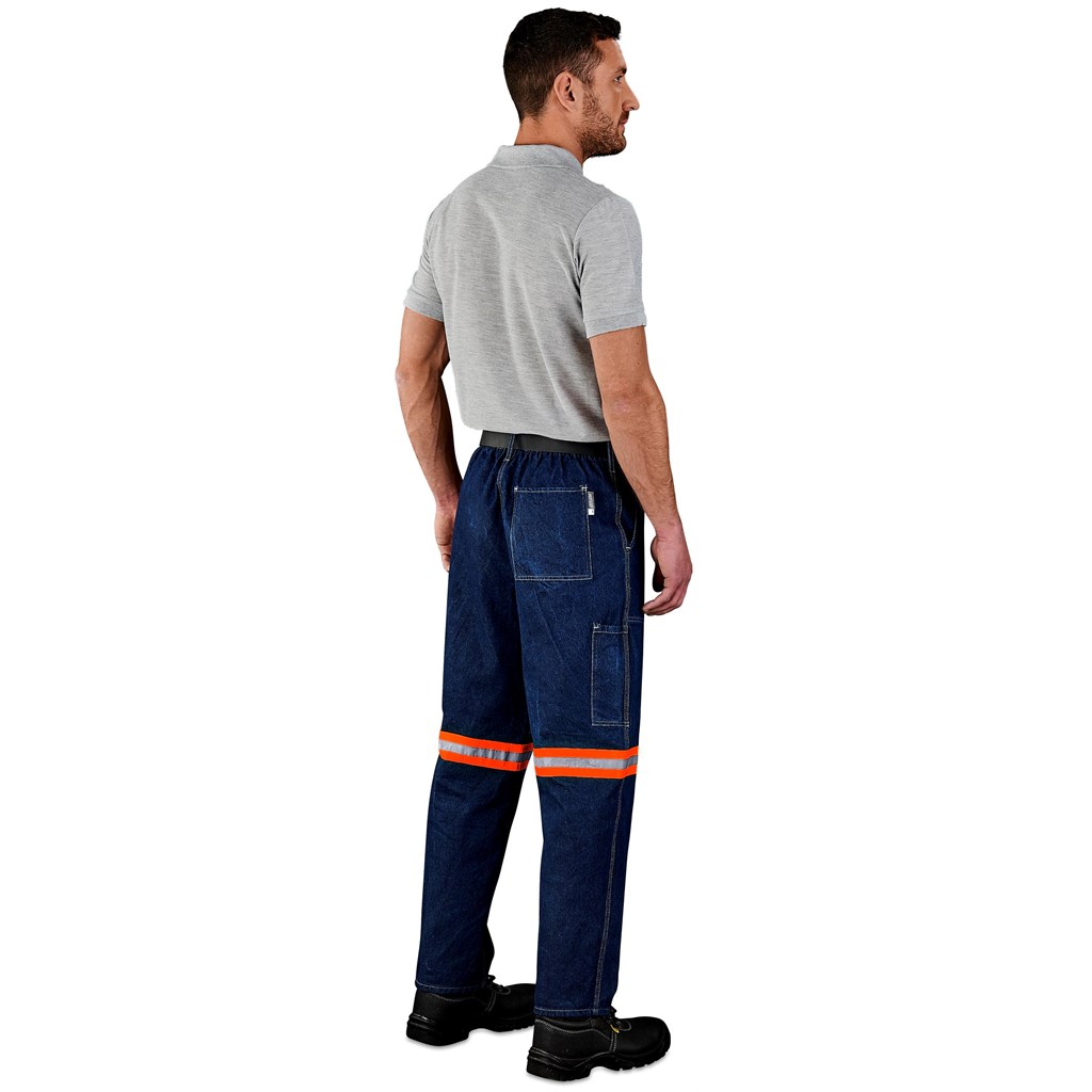 Cast Premium 100% Cotton Denim Pants - Reflective Legs - Orange Tape - Image 3