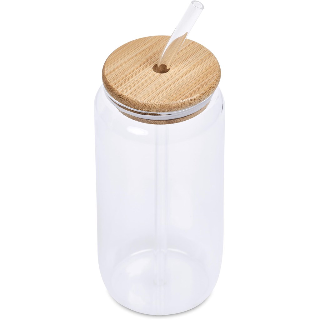 Okiyo Natsu Glass & Bamboo Tumbler & Straw - 500ml - Image 3