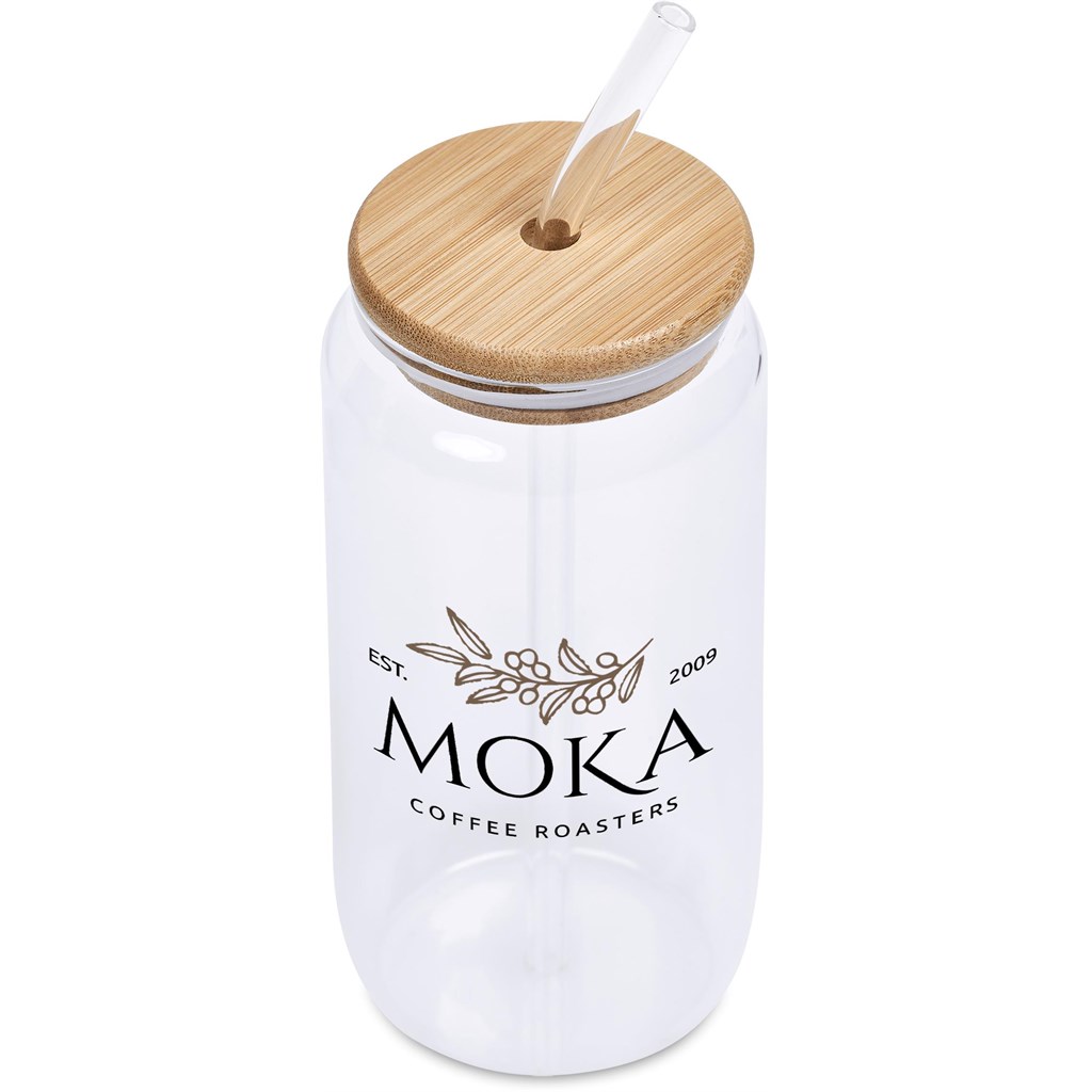 Okiyo Natsu Glass & Bamboo Tumbler & Straw - 500ml - Image 2
