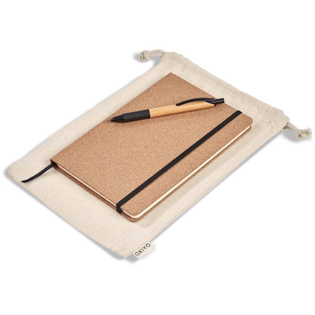 Okiyo Noto Cork & Bamboo Notebook & Pen Set - Image 5