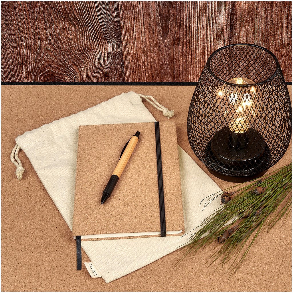 Okiyo Noto Cork & Bamboo Notebook & Pen Set - Image 6