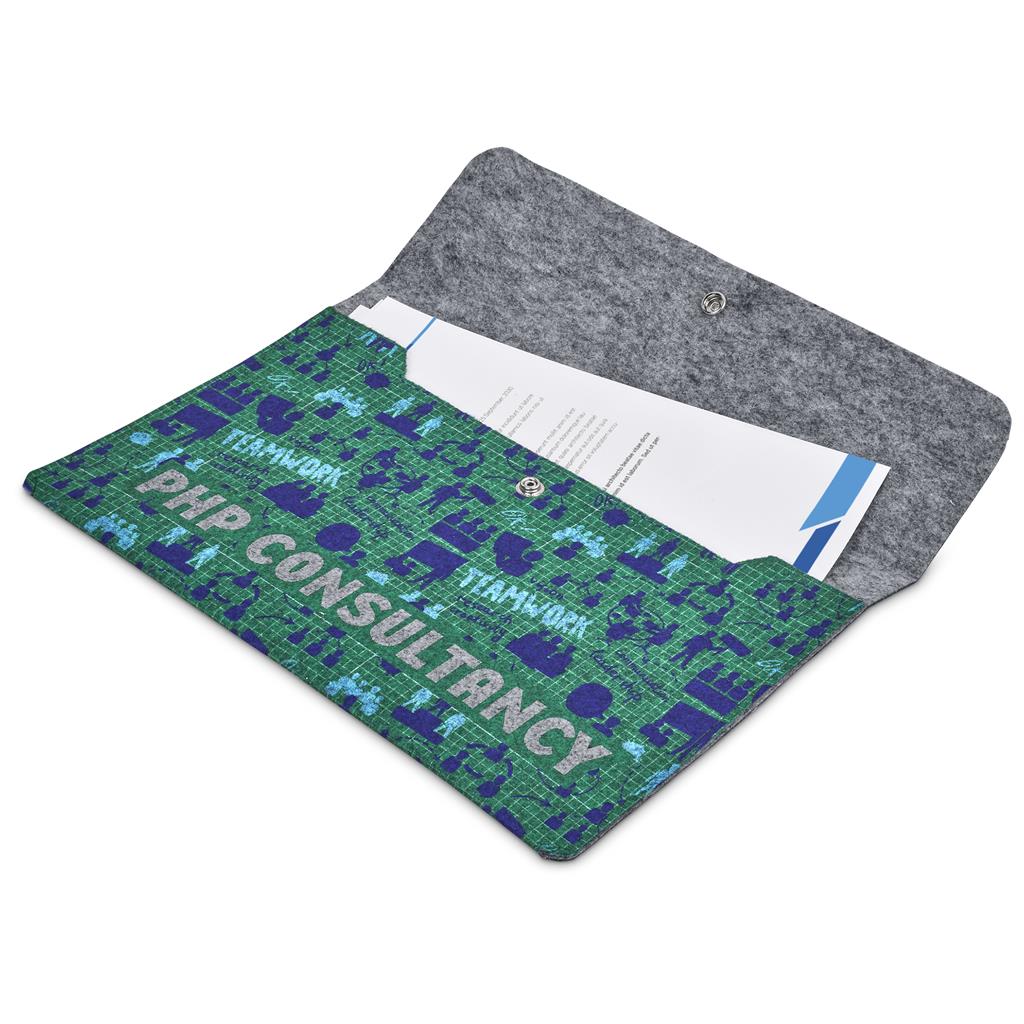 Pre-Printed Sample Hoppla Revo RPET Felt Document Holder - Image 2