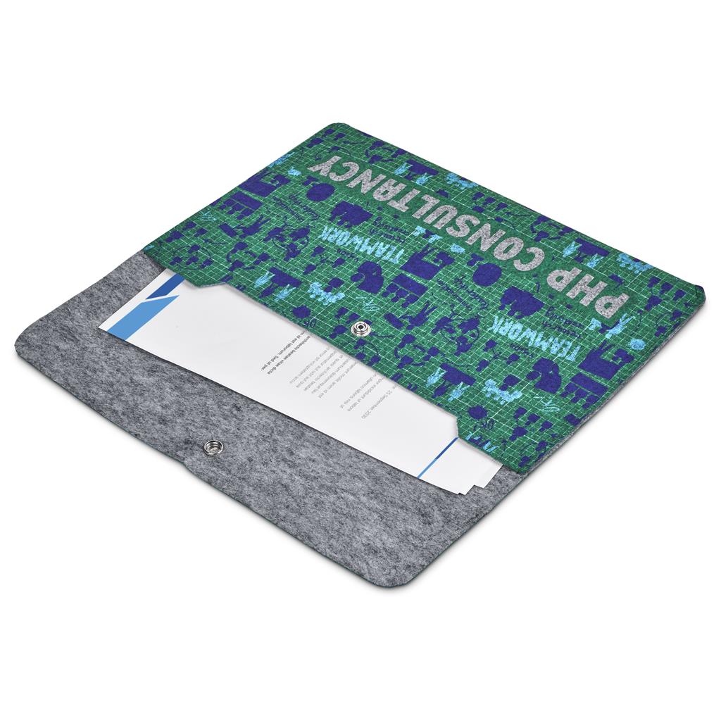 Pre-Printed Sample Hoppla Revo RPET Felt Document Holder - Image 6