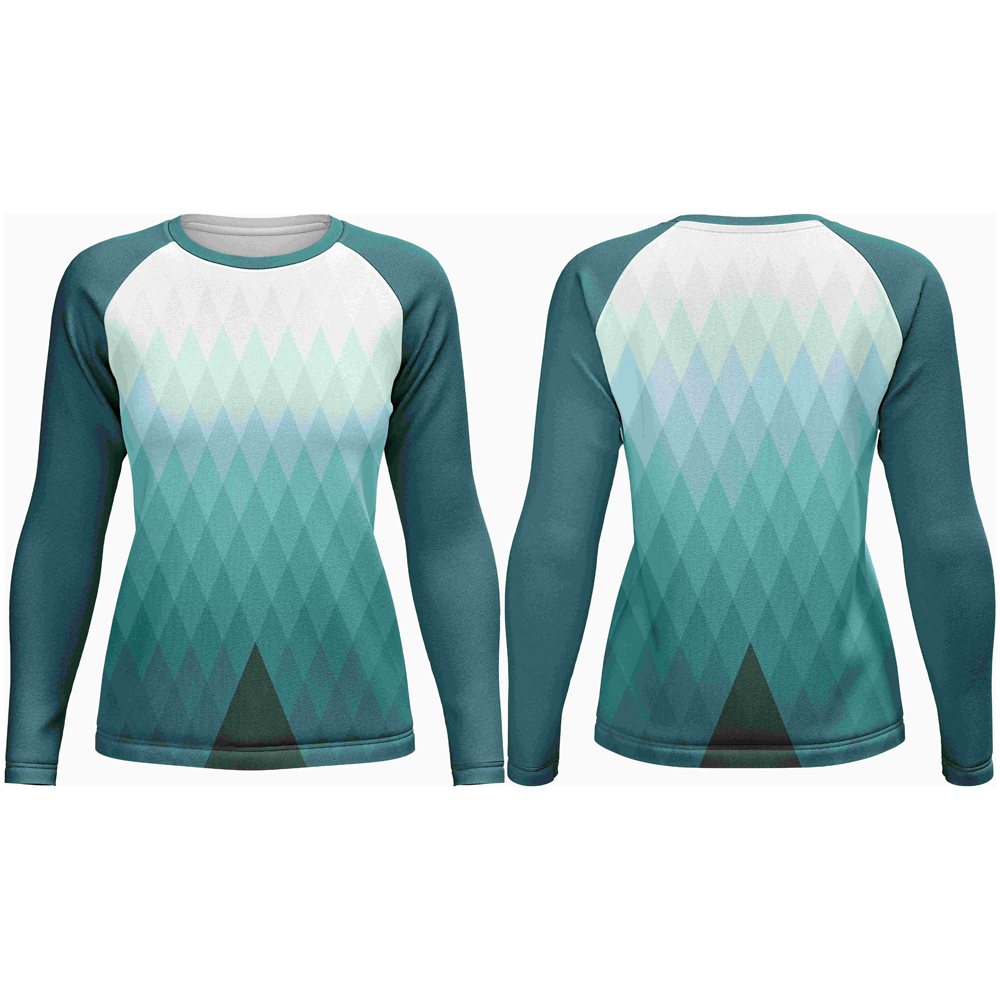 Ladies Athletic Crew Neck Long Sleeve T-Shirt | Raglan Sleeve