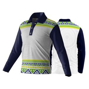 Unisex Long Sleeve Golf Shirt | Pique Knit | Africa Design