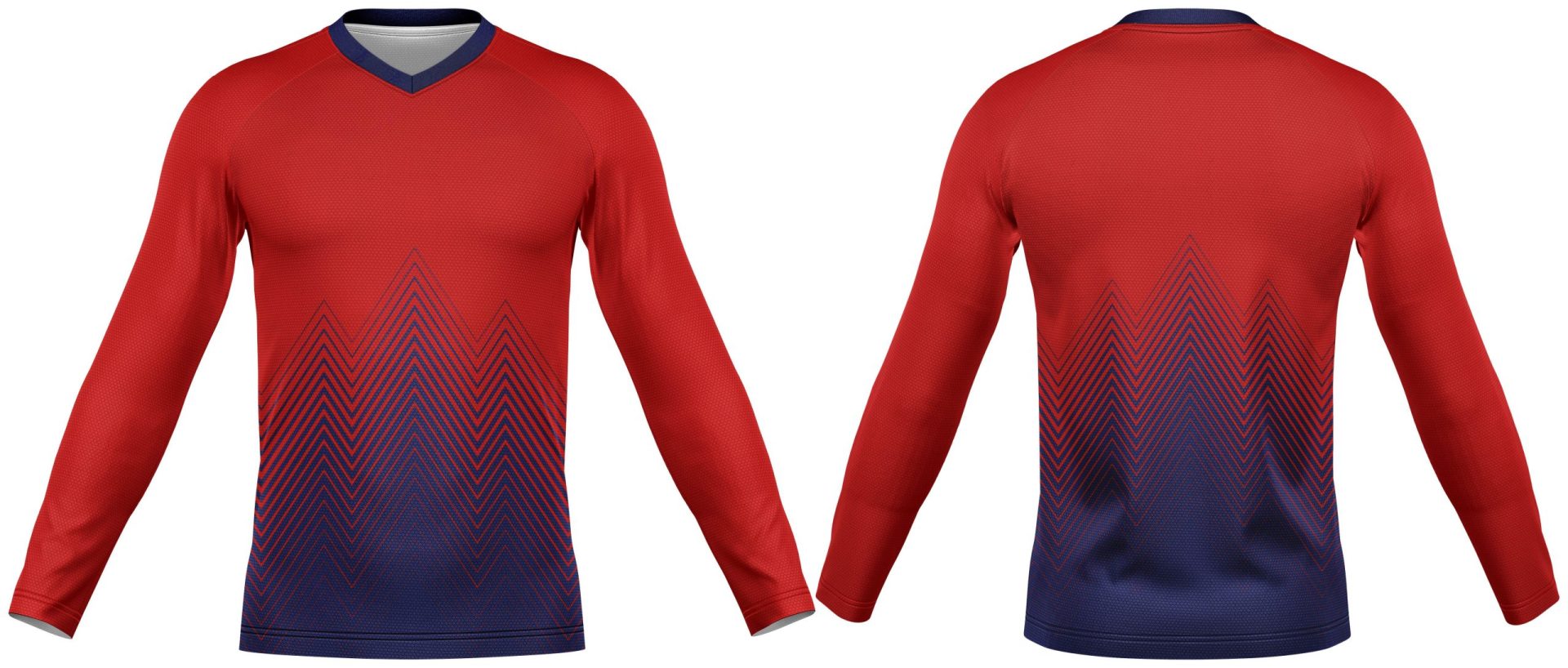 V-Neck Long Sleeve Soccer Shirt | Raglan Sleeves - Image 5